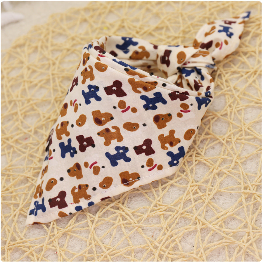 KFX-9779005 Colorful Cartoon Lace Cotton Triangle Scarf - Soft, Absorbent Saliva Towel for Versatile Use