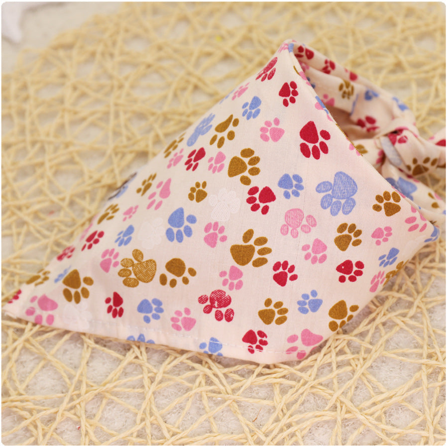 KFX-9779005 Colorful Cartoon Lace Cotton Triangle Scarf - Soft, Absorbent Saliva Towel for Versatile Use