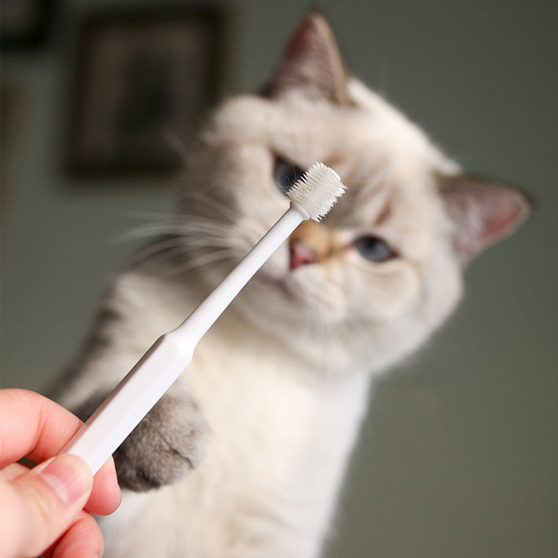 KFX-9782973 360-Degree Pet Toothbrush for Dogs and Cats - Effective Oral Cleaning and Bad Breath Prevention