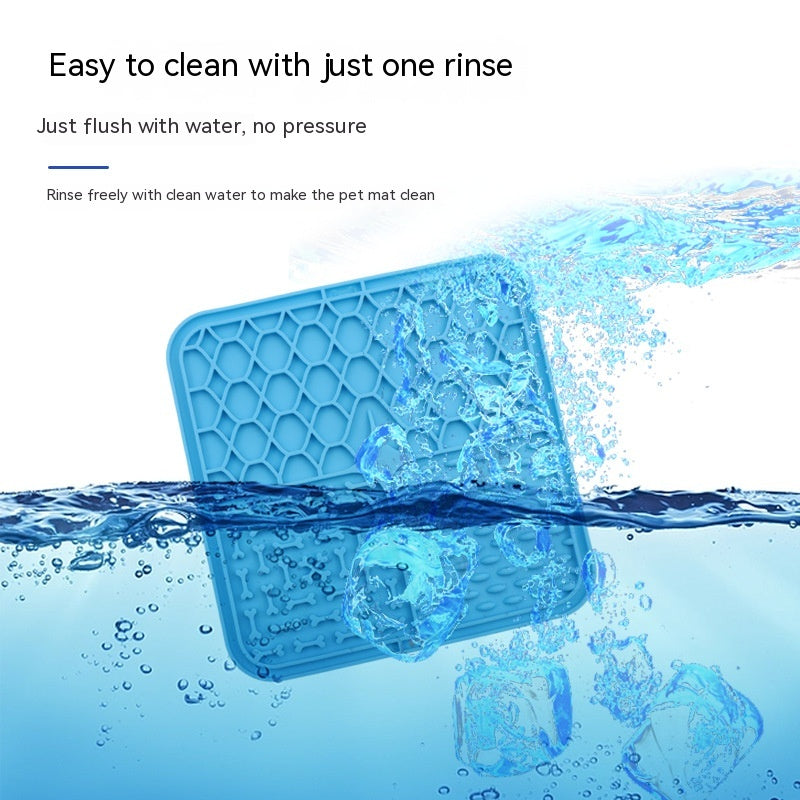 KFX-9787325 Suction Cup Silicone Slow Feeder Bowl with Pet Mat for Dogs and Cats