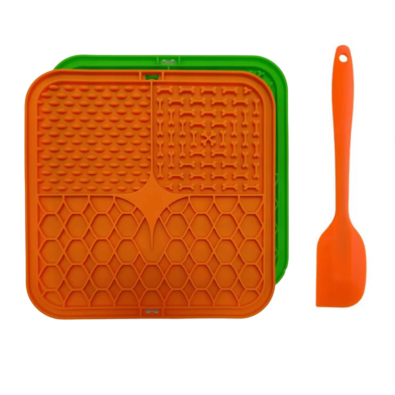 KFX-9787325 Suction Cup Silicone Slow Feeder Bowl with Pet Mat for Dogs and Cats