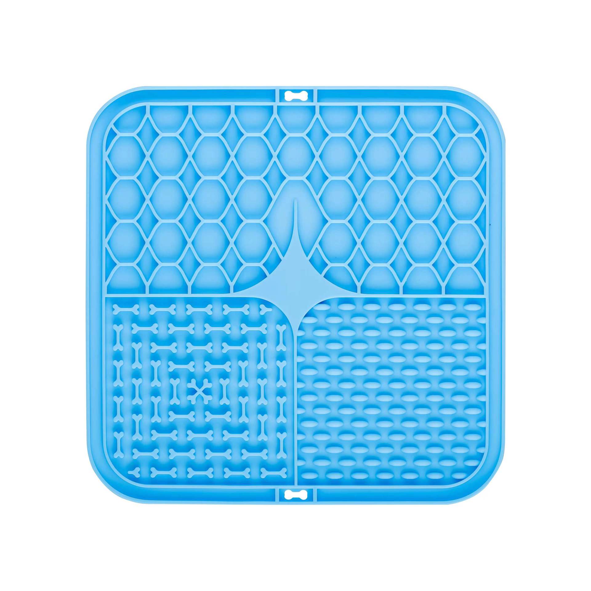 KFX-9787325 Suction Cup Silicone Slow Feeder Bowl with Pet Mat for Dogs and Cats