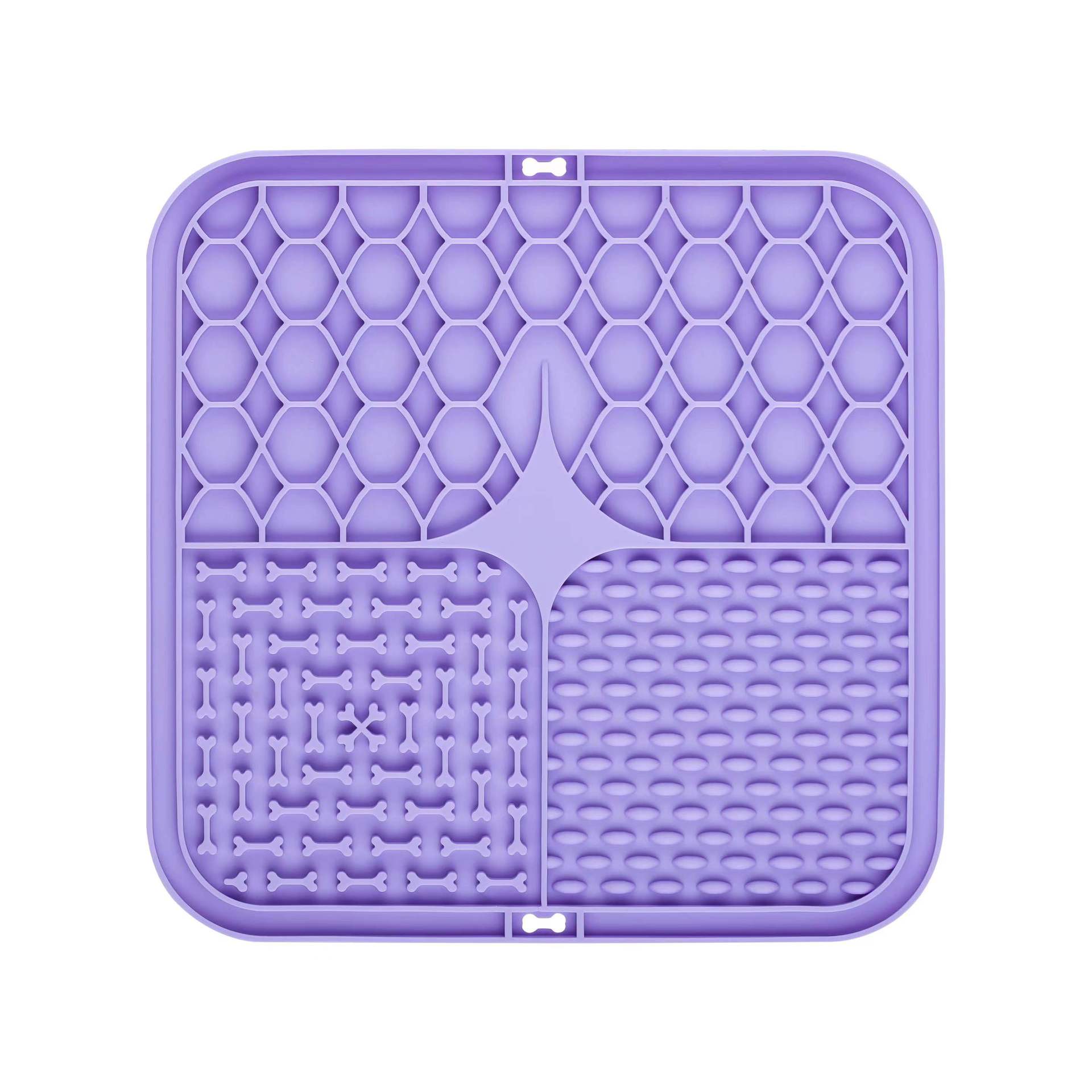 KFX-9787325 Suction Cup Silicone Slow Feeder Bowl with Pet Mat for Dogs and Cats