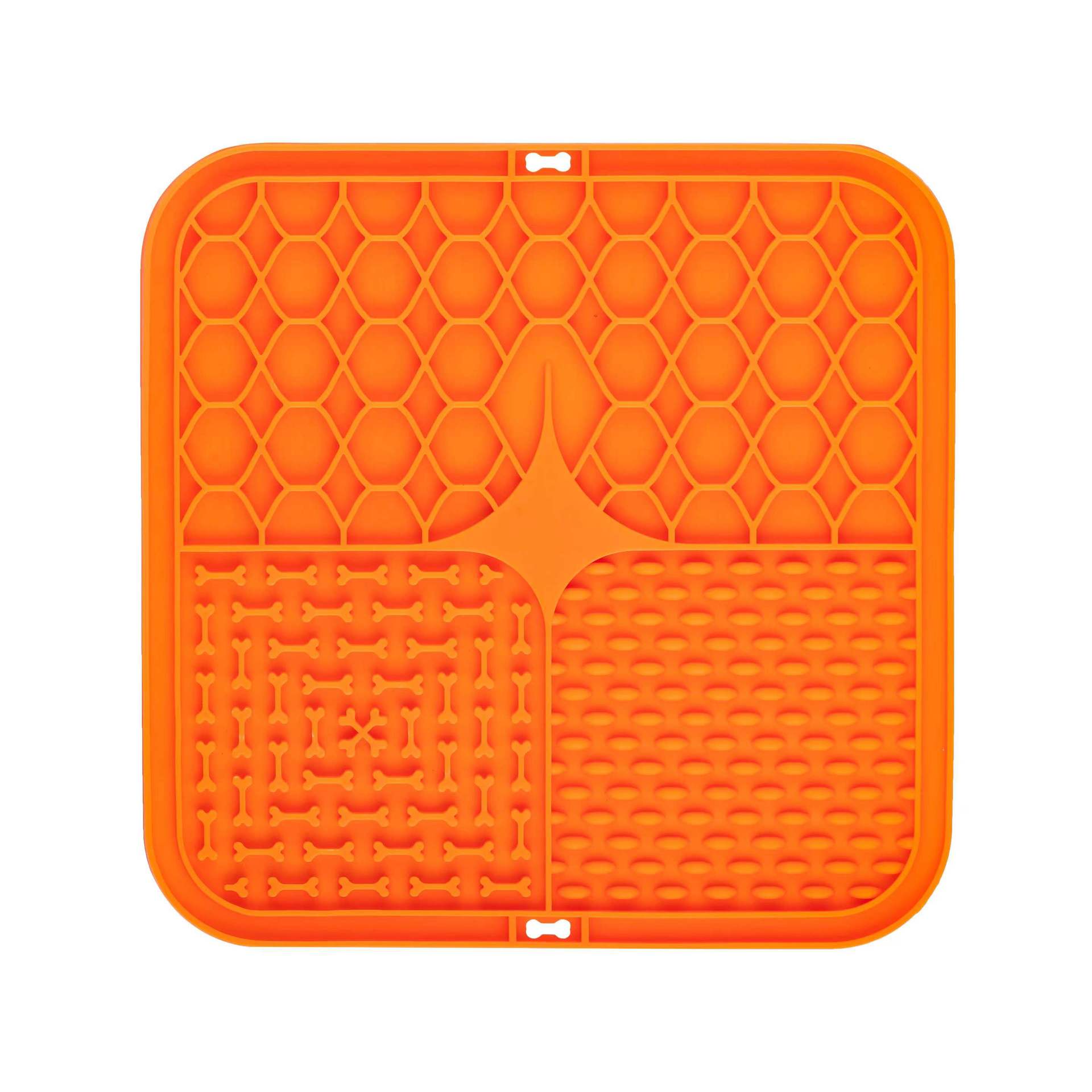 KFX-9787325 Suction Cup Silicone Slow Feeder Bowl with Pet Mat for Dogs and Cats