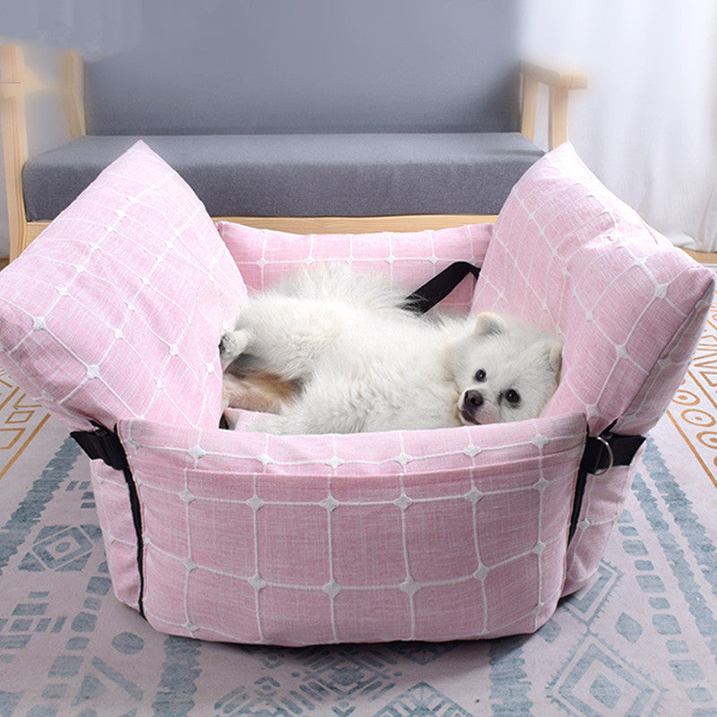 KFX-9791165 Cozy Dog Car Nest Seat Cushion - Removable, Washable Pet Car Accessory