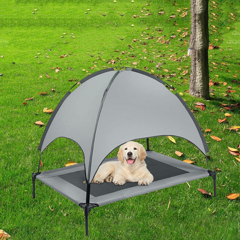 KFX-9791933 Pet Outdoor Supplies Covered Loft Bed with Sunshade Tent – Available in Cross, Parallel, and No Tent Styles