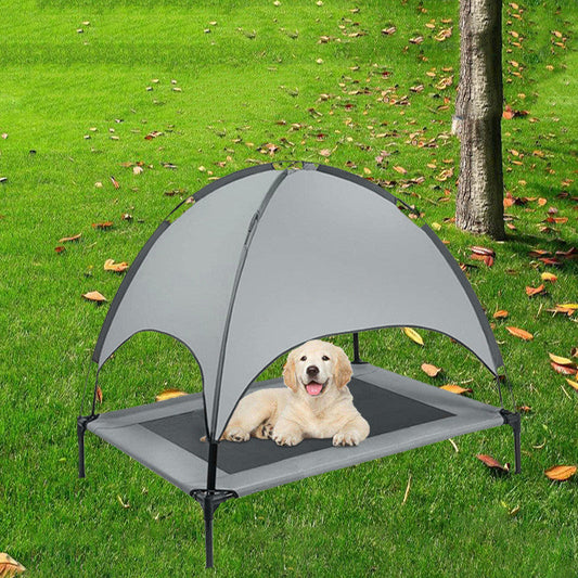 KFX-9791933 Pet Outdoor Supplies Covered Loft Bed with Sunshade Tent – Available in Cross, Parallel, and No Tent Styles