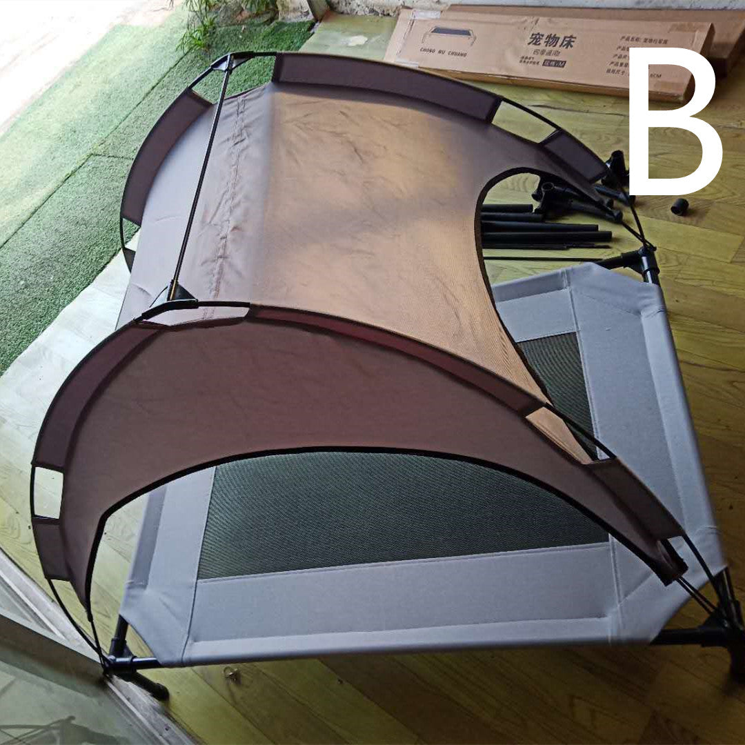 KFX-9791933 Pet Outdoor Supplies Covered Loft Bed with Sunshade Tent – Available in Cross, Parallel, and No Tent Styles