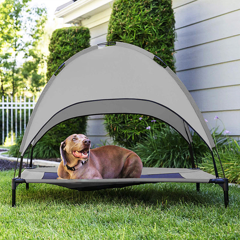 KFX-9791933 Pet Outdoor Supplies Covered Loft Bed with Sunshade Tent – Available in Cross, Parallel, and No Tent Styles