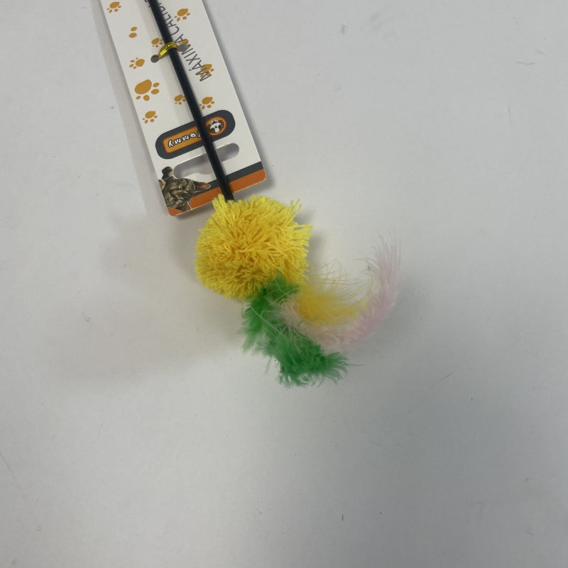 KFX-9793725 Colorful Feather Ball Cat Toy for Engaging Playtime Fun