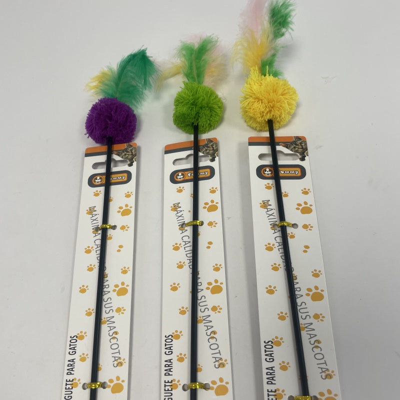 KFX-9793725 Colorful Feather Ball Cat Toy for Engaging Playtime Fun