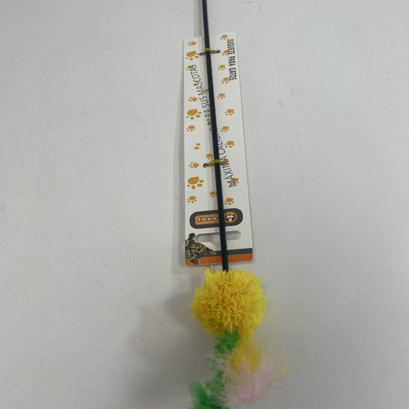 KFX-9793725 Colorful Feather Ball Cat Toy for Engaging Playtime Fun