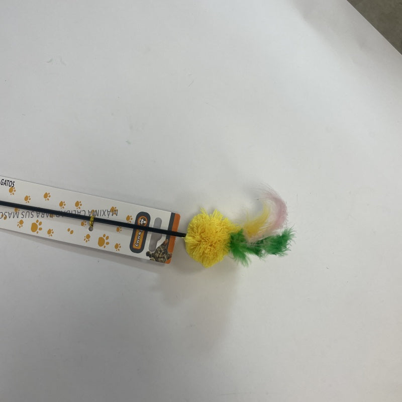 KFX-9793725 Colorful Feather Ball Cat Toy for Engaging Playtime Fun