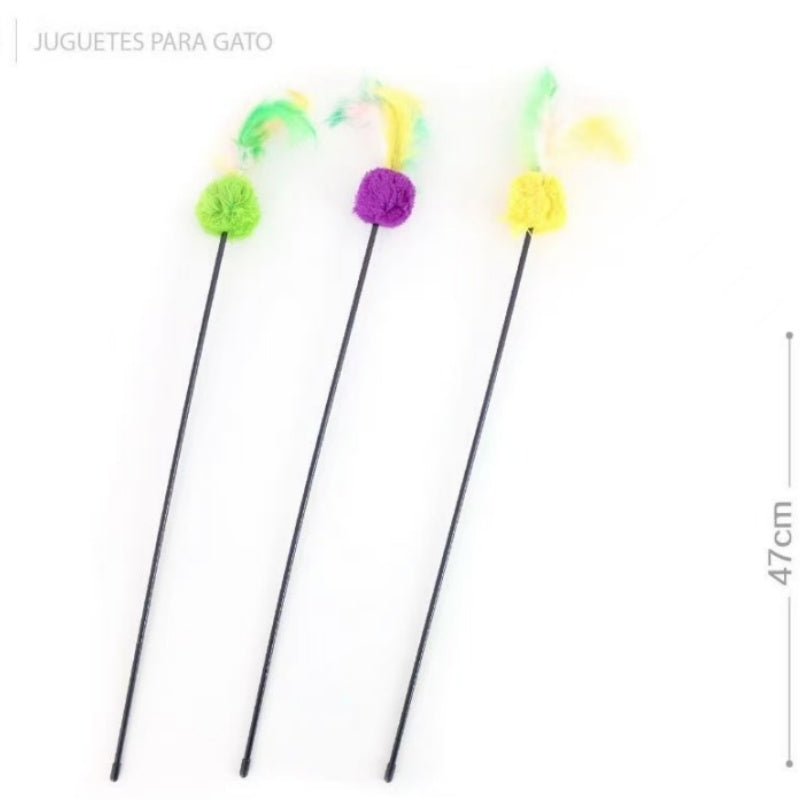 KFX-9793725 Colorful Feather Ball Cat Toy for Engaging Playtime Fun
