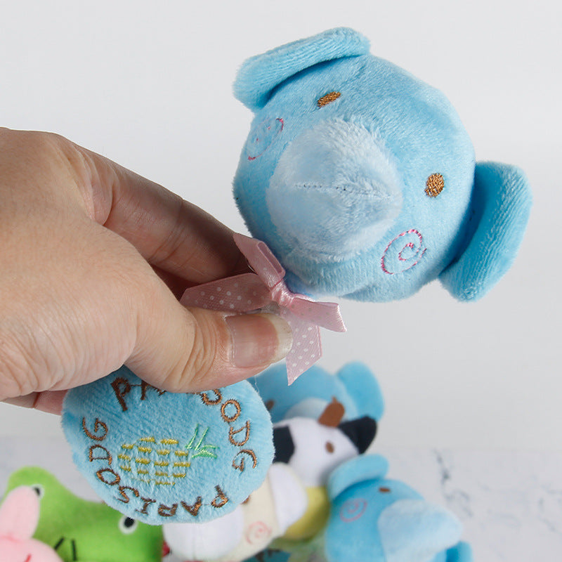 KFX-9794365 Plush Toy with Sound and Cotton Rope for Dogs - Frog, Cow, and Bear Designs