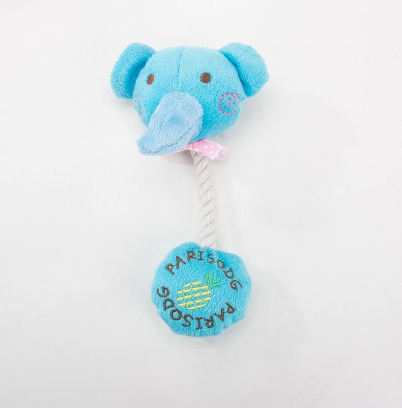 KFX-9794365 Plush Toy with Sound and Cotton Rope for Dogs - Frog, Cow, and Bear Designs