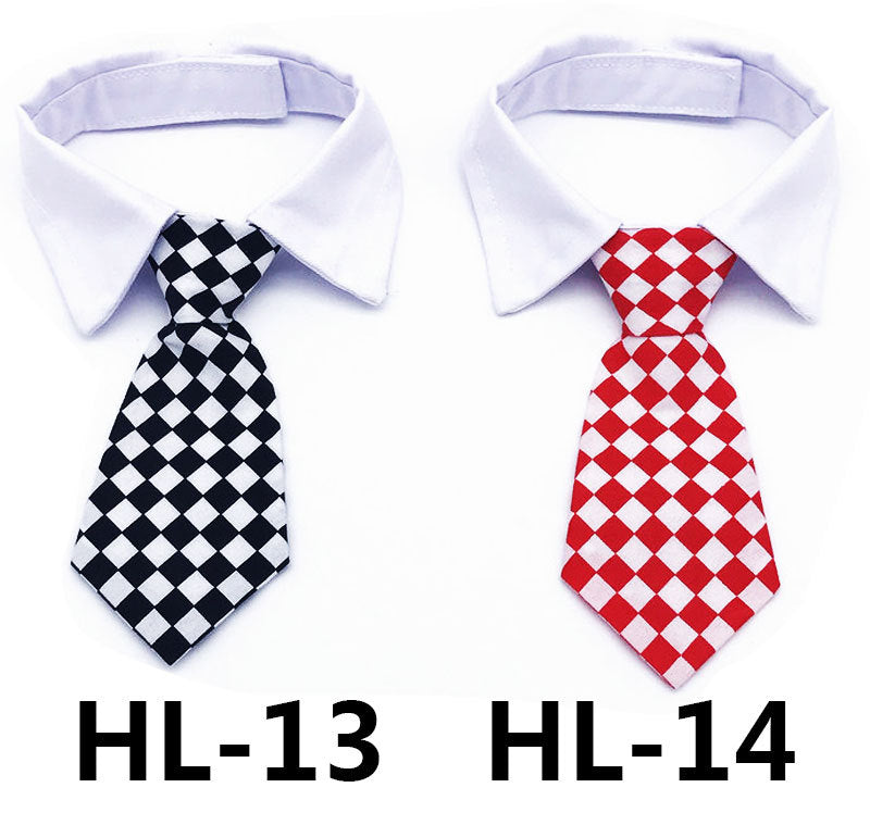 KFX-9795133 Solid Color and Striped Pet Tie for Cats and Dogs - Polyester Silk, S and L Sizes