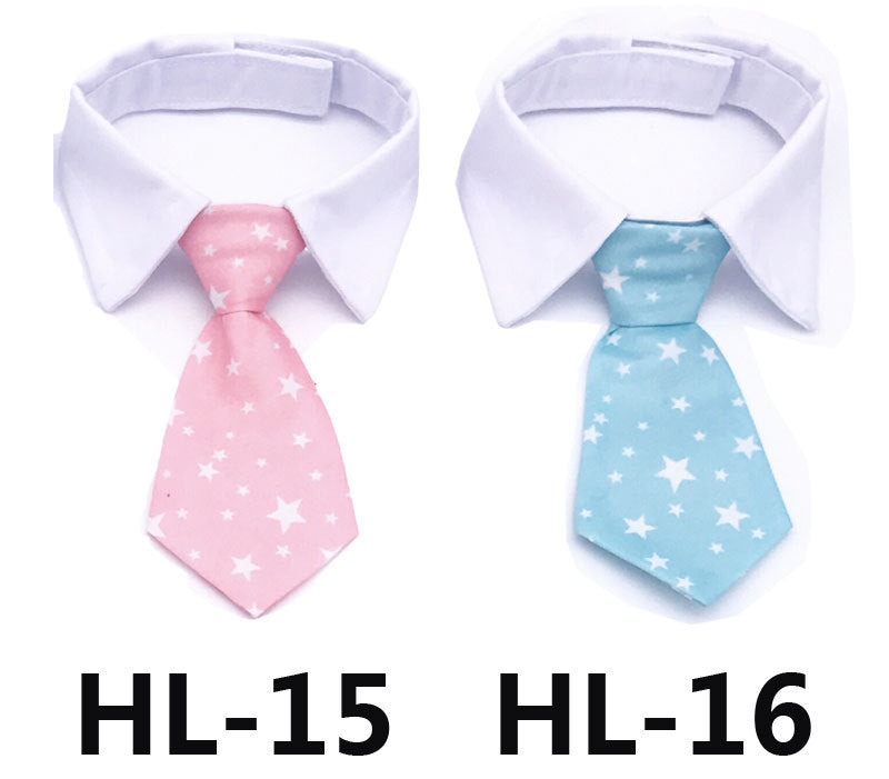 KFX-9795133 Solid Color and Striped Pet Tie for Cats and Dogs - Polyester Silk, S and L Sizes