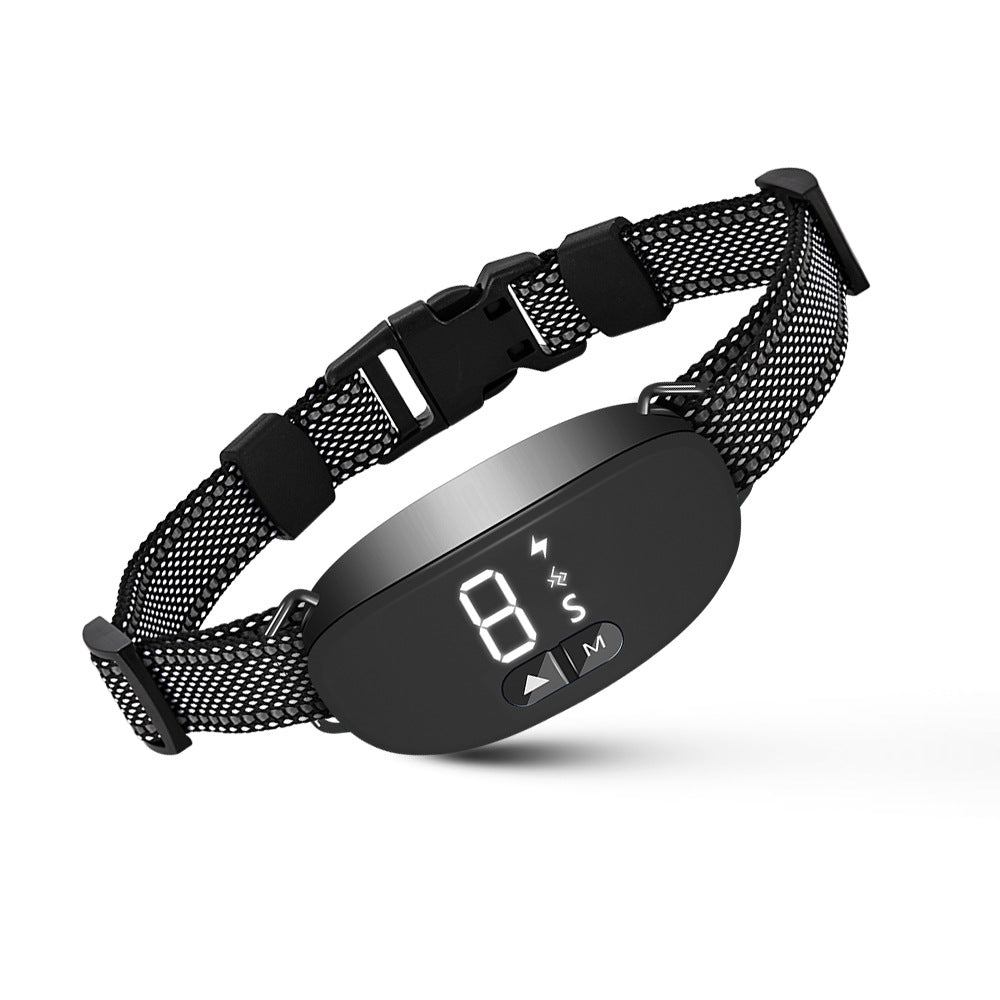 KFX-9796157 Dog Barking Prevention Collar in Black, White, and Orange - Durable Plastic Design