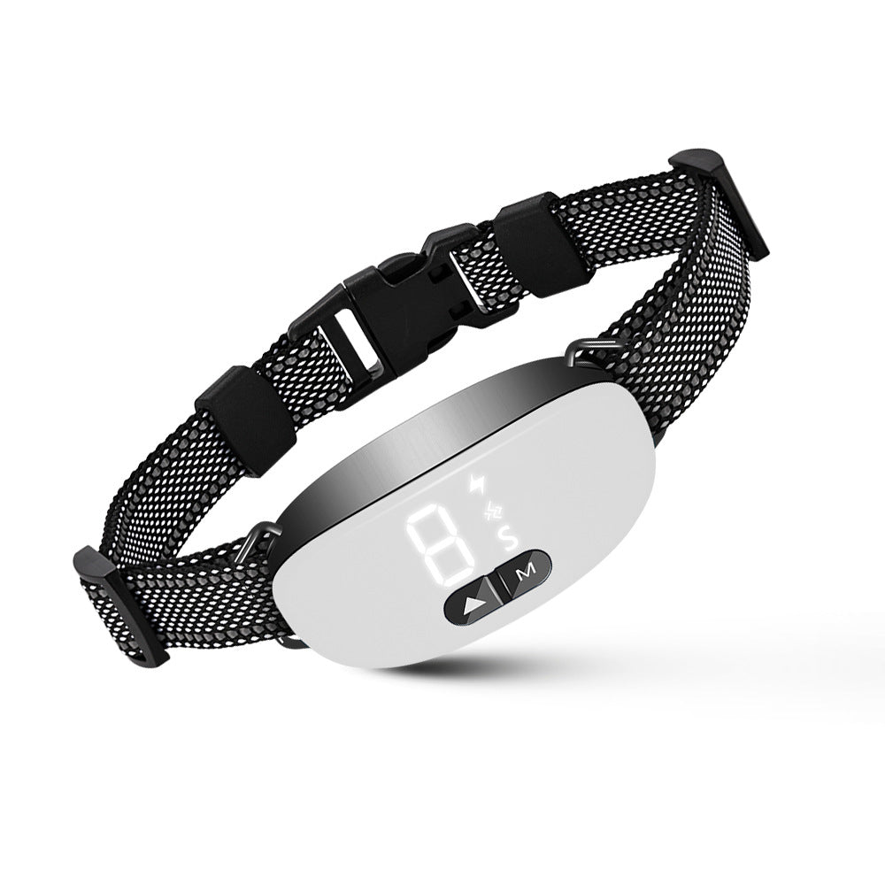KFX-9796157 Dog Barking Prevention Collar in Black, White, and Orange - Durable Plastic Design