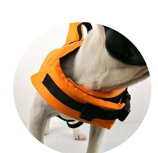 KFX-9797053 Pet Dog Life Jacket Swimsuit in Orange for Safety and Buoyancy