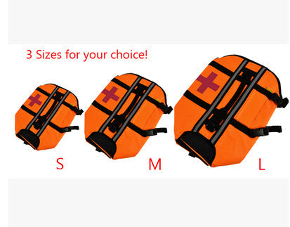 KFX-9797053 Pet Dog Life Jacket Swimsuit in Orange for Safety and Buoyancy