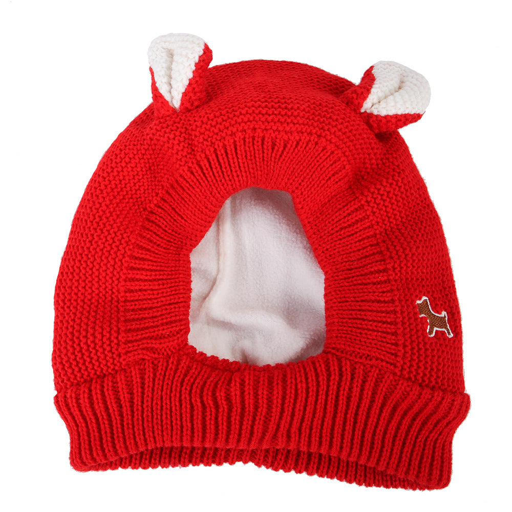KFX-9797693 Knitted Warm and Windproof Hat for Large Dogs - Available in Various Colors