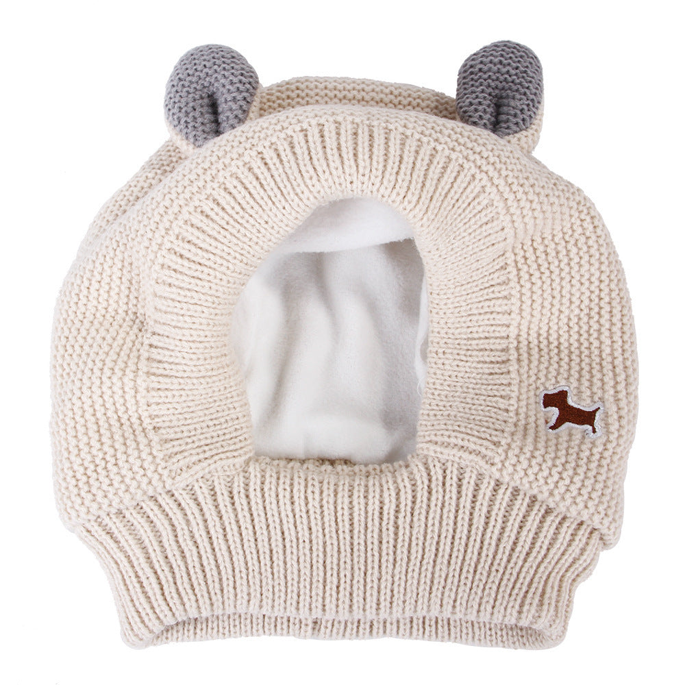 KFX-9797693 Knitted Warm and Windproof Hat for Large Dogs - Available in Various Colors