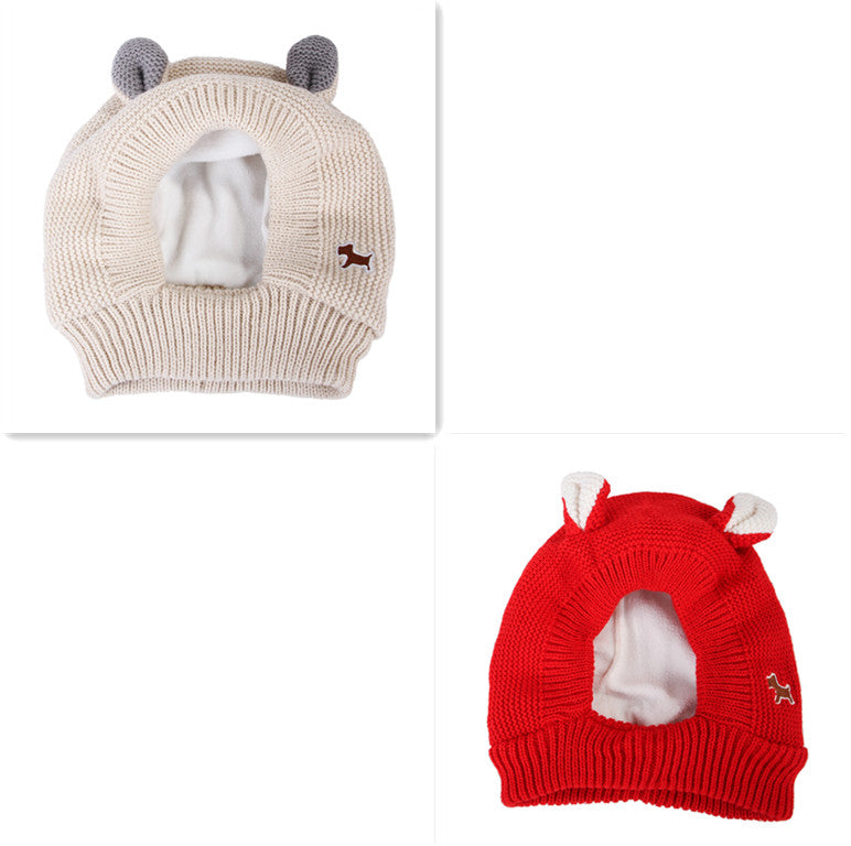 KFX-9797693 Knitted Warm and Windproof Hat for Large Dogs - Available in Various Colors