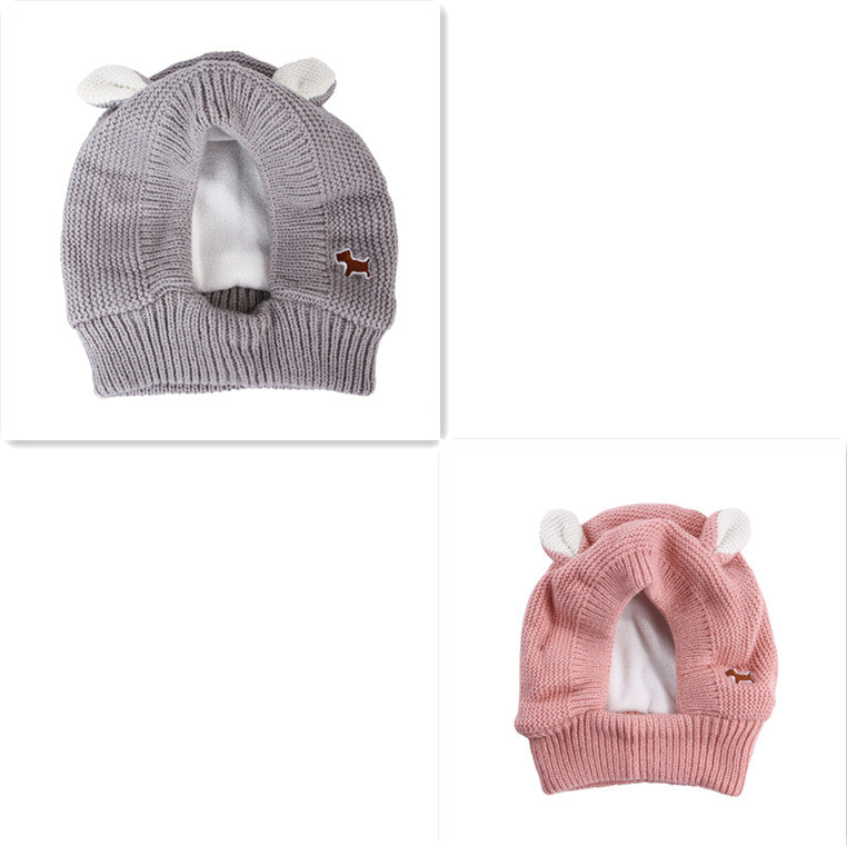 KFX-9797693 Knitted Warm and Windproof Hat for Large Dogs - Available in Various Colors