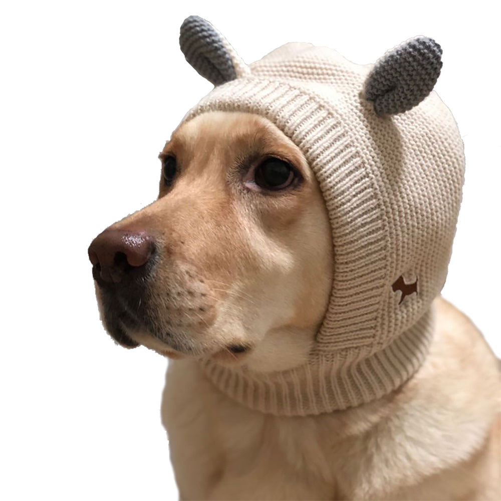 KFX-9797693 Knitted Warm and Windproof Hat for Large Dogs - Available in Various Colors