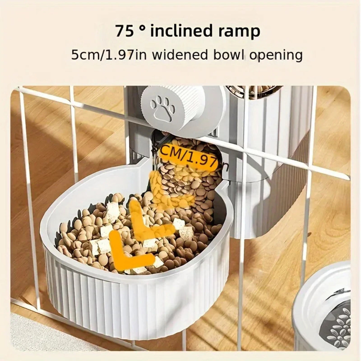 KFX-9798717 1.2L Automatic Pet Feeder and Water Dispenser for Small Pets, Ideal for Puppies, Kittens, and Rabbits