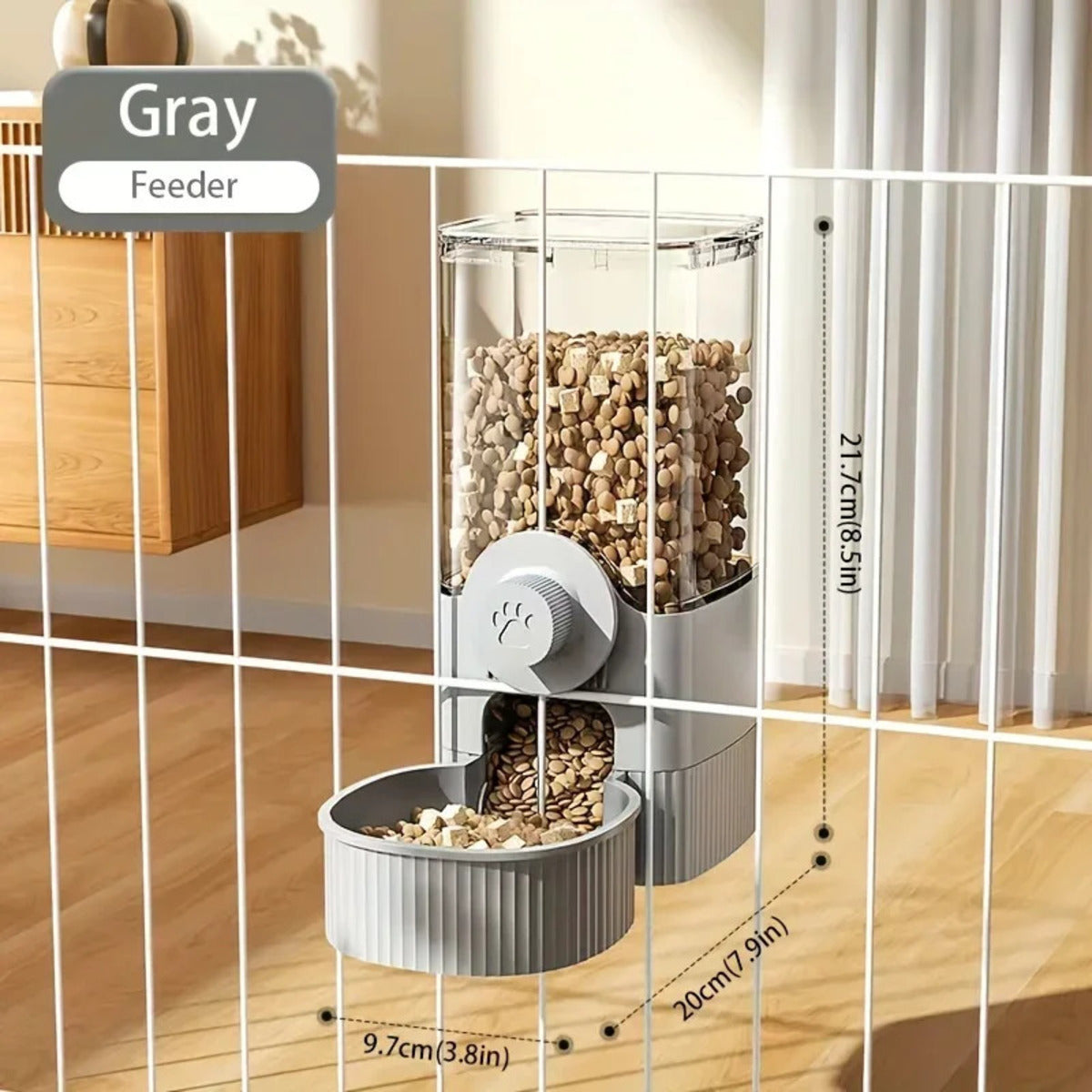 KFX-9798717 1.2L Automatic Pet Feeder and Water Dispenser for Small Pets, Ideal for Puppies, Kittens, and Rabbits