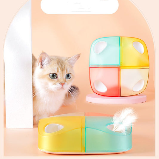 KFX-9799485 Rechargeable Automatic Cat Feather Toy with Vibration Induction and Random Play Features
