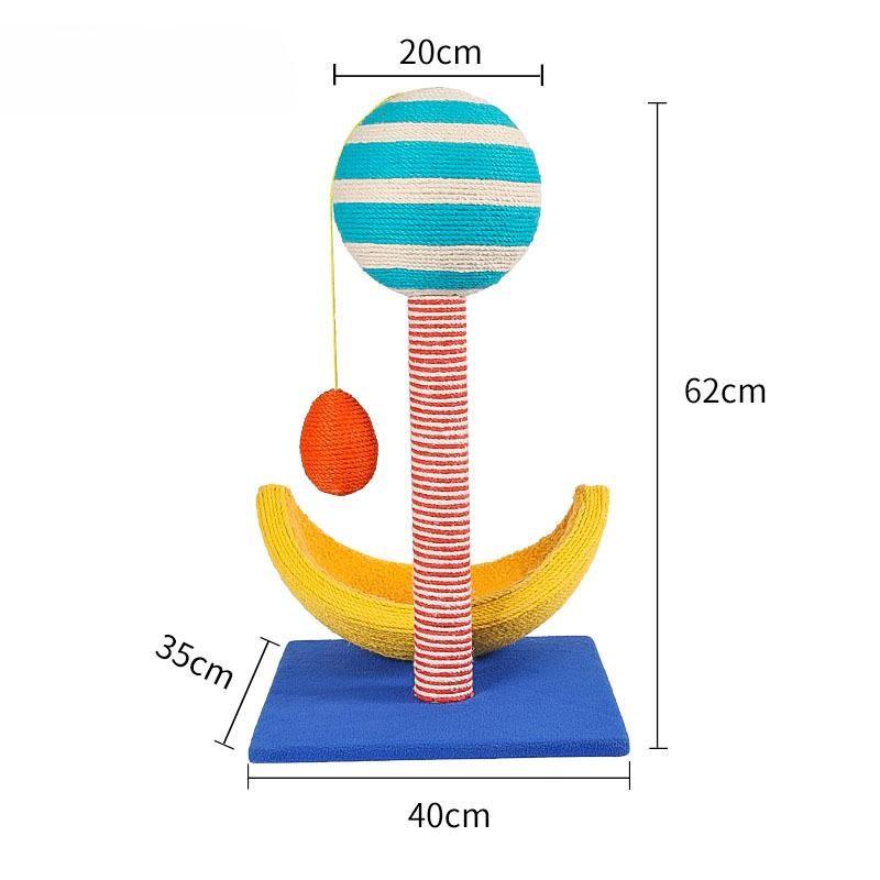 KFX-9801917 Starry Cat Climbing Frame with Toy - Soft Teddy Velvet & Sisal Material