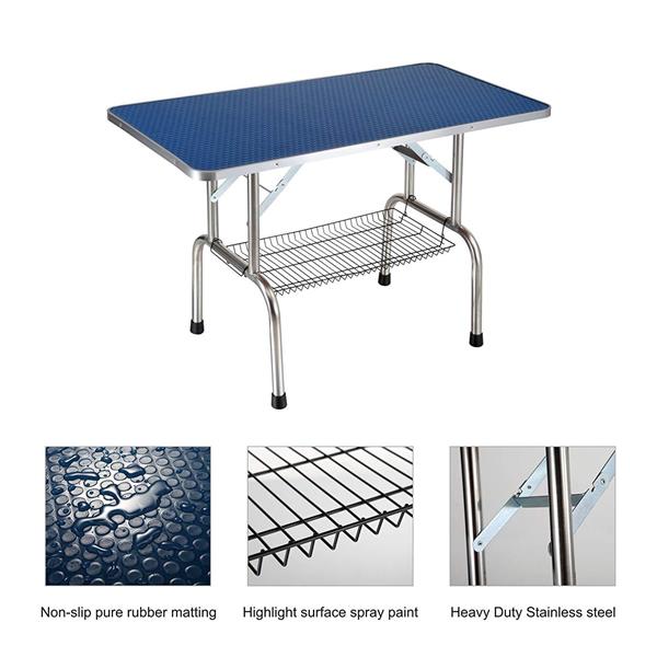 KFX-9804093 46 Inch Folding Pet Grooming Table with Adjustable Arm and Safety Features