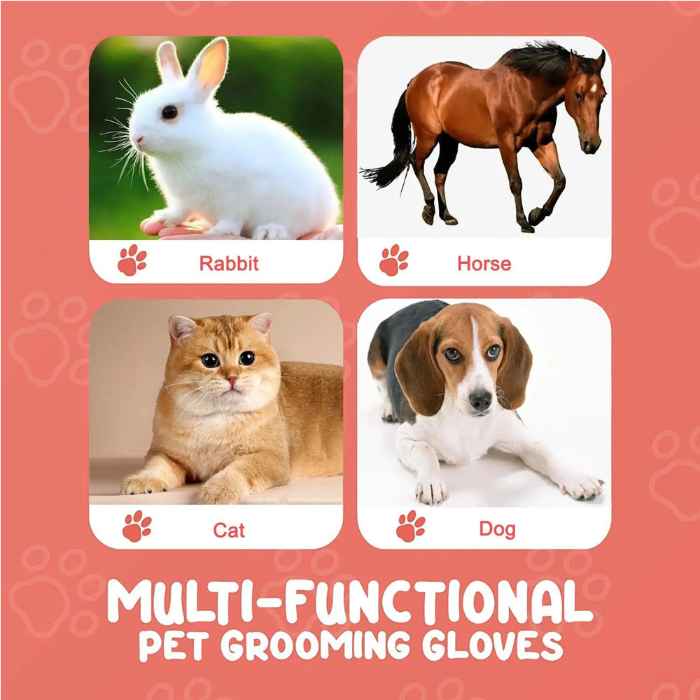 KFX-9804221 Premium Pet Grooming Glove for Cats, Dogs, and Small Animals - De-Shedding and Massage Tool