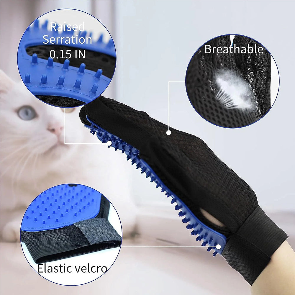 KFX-9804221 Premium Pet Grooming Glove for Cats, Dogs, and Small Animals - De-Shedding and Massage Tool