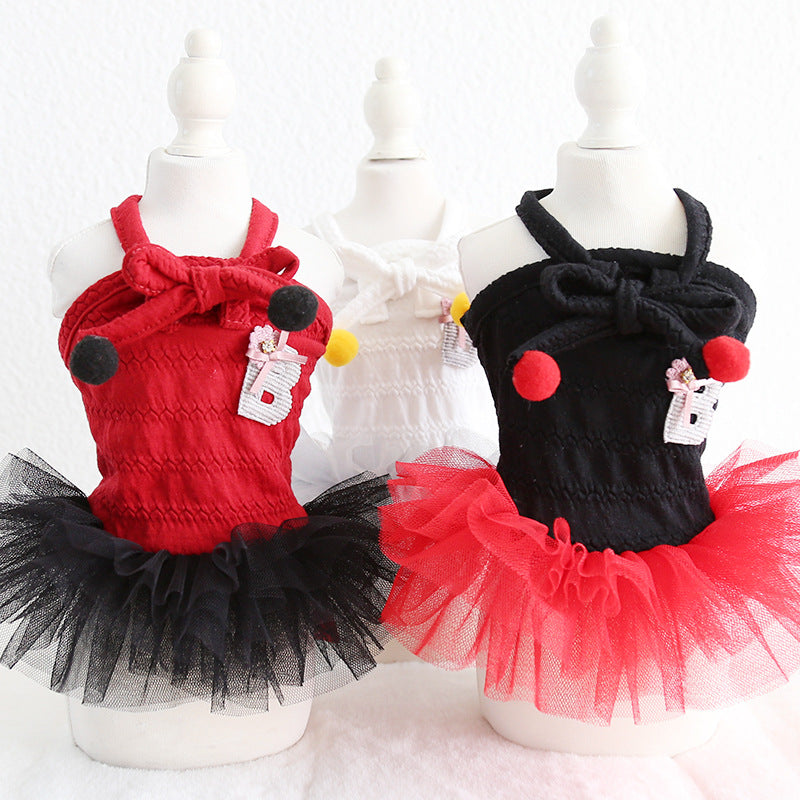KFX-9804989 Colorful Bow Suspender Skirt for Dogs and Cats - Cotton Material, Fashionable Design
