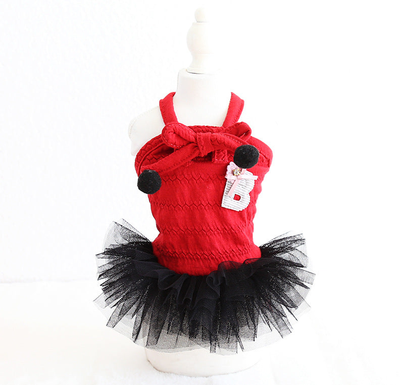 KFX-9804989 Colorful Bow Suspender Skirt for Dogs and Cats - Cotton Material, Fashionable Design