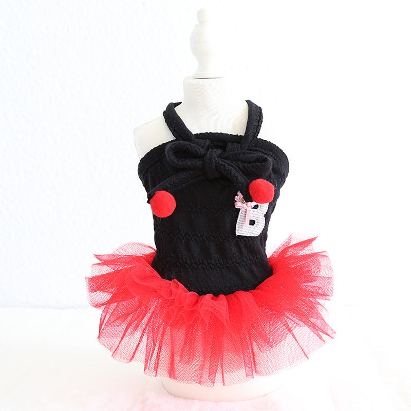 KFX-9804989 Colorful Bow Suspender Skirt for Dogs and Cats - Cotton Material, Fashionable Design