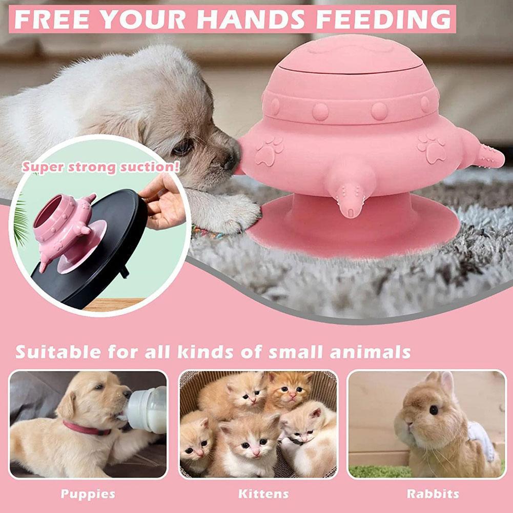 KFX-9805885 Self-Service Milk Feeding Device for Puppies and Kittens - Bionic Breast Design, Silicone Milk Bowl