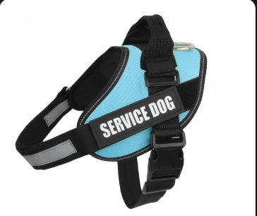 KFX-9807677 Reflective Nylon Pet Traction Chest Strap with Adjustable Neck and Stainless Steel Ring
