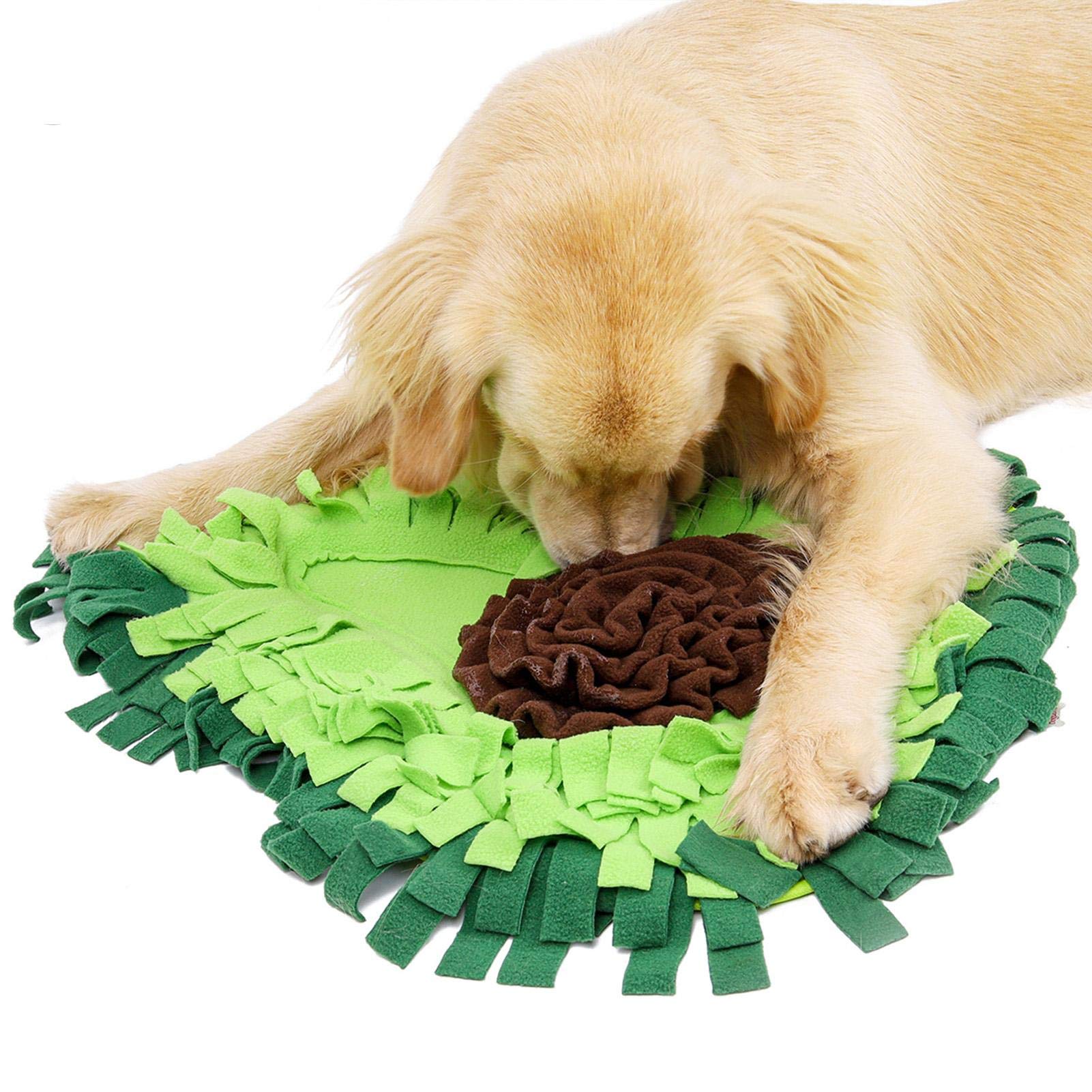 KFX-9809213 Interactive Dog Sniffing Mat for Puzzle Play and Snack Training, Non-Slip Feeding Blanket, 27.17x20.87 Inches