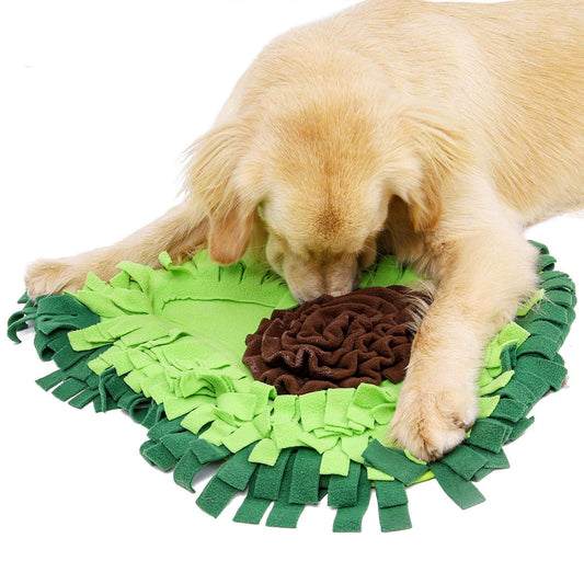 KFX-9809213 Interactive Dog Sniffing Mat for Puzzle Play and Snack Training, Non-Slip Feeding Blanket, 27.17x20.87 Inches