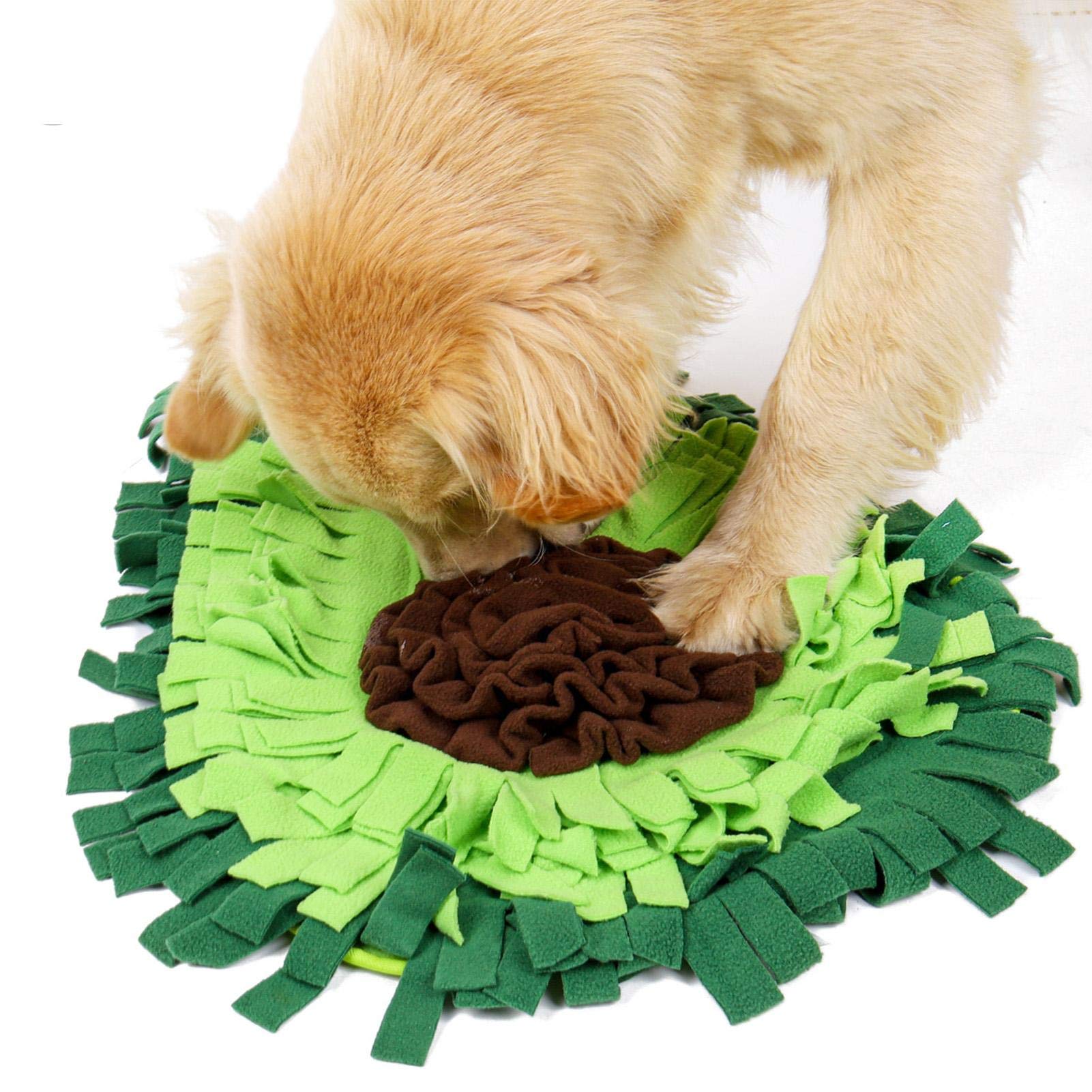 KFX-9809213 Interactive Dog Sniffing Mat for Puzzle Play and Snack Training, Non-Slip Feeding Blanket, 27.17x20.87 Inches