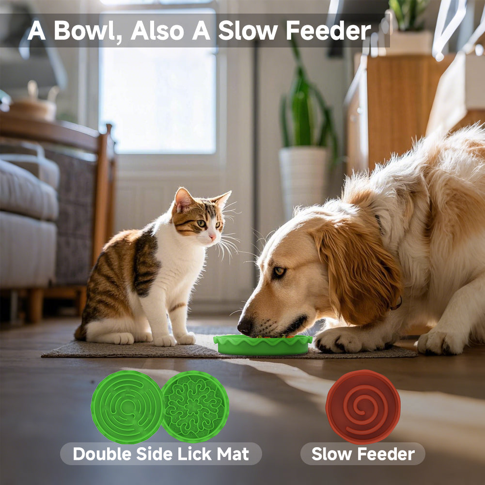 KFX-9810365 Multi-Layer Hamburger Design Pet Bowl Set for Cats and Dogs, 5-in-1 Combination