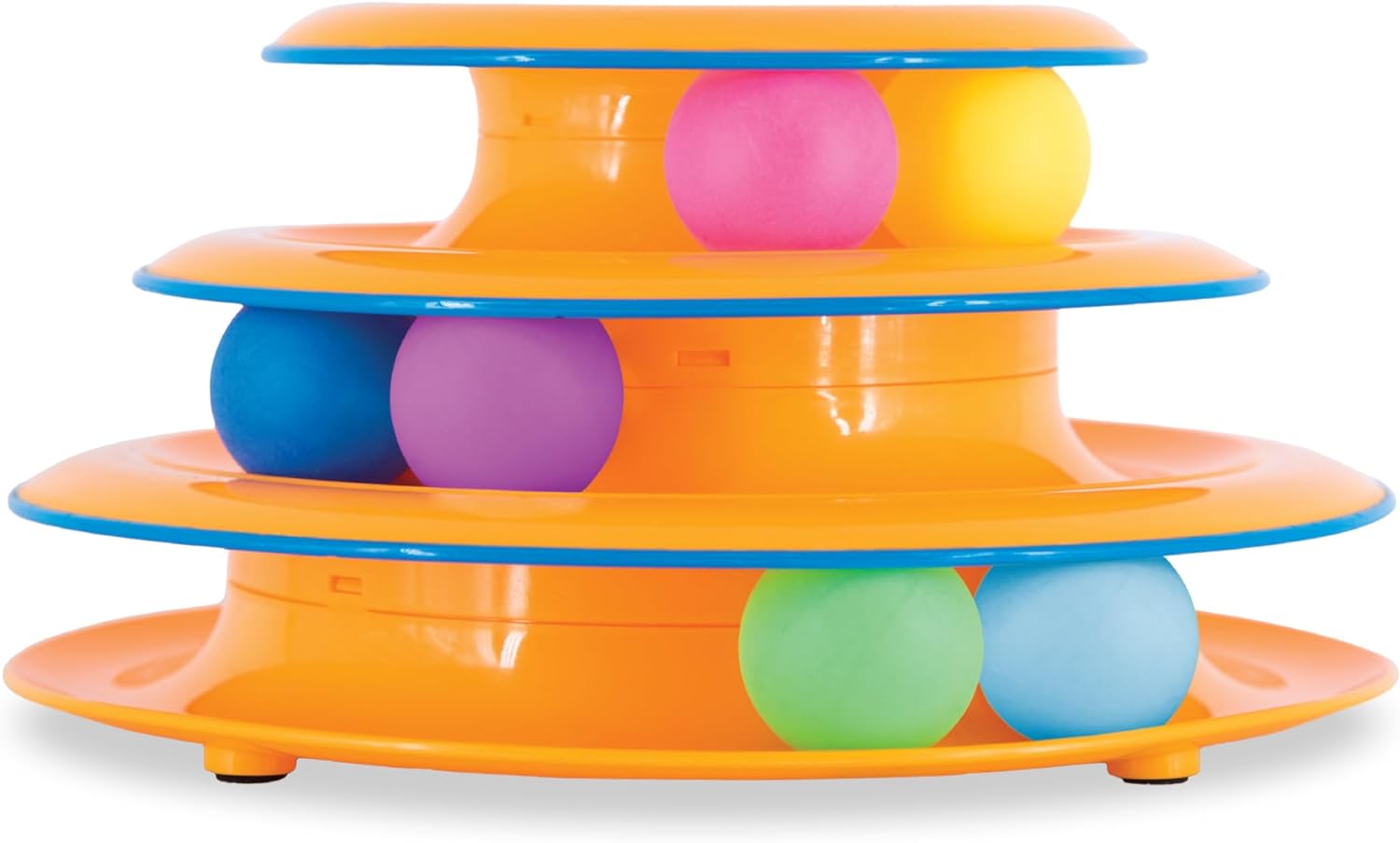 KFX-9811645 Interactive 3-Tier Cat Track Toy with Spinning Balls for Active Play and Mental Stimulation