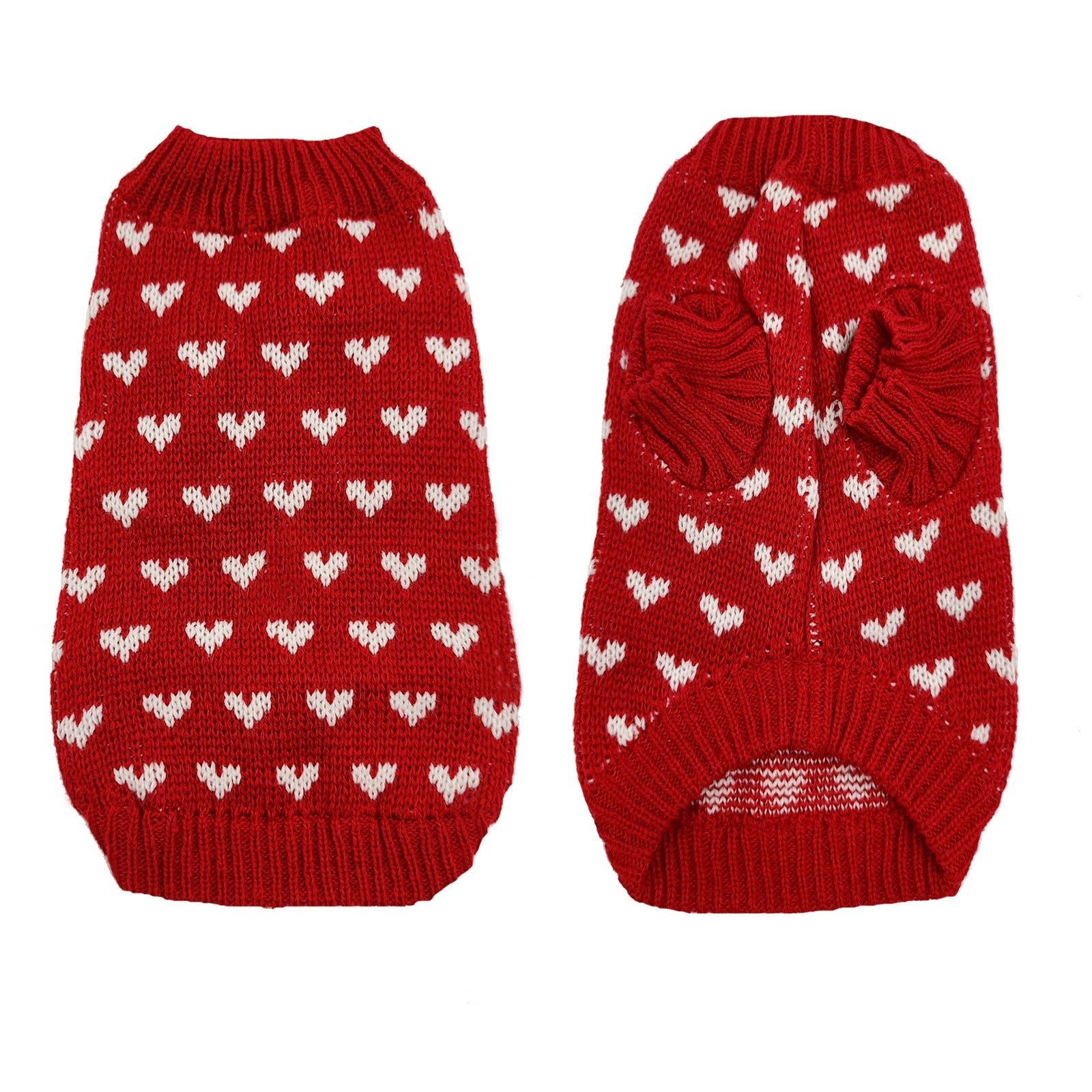 KFX-9812157 Warm Red Dog Sweater Skirt for Autumn and Winter, Acrylic Material, Multiple Sizes Available
