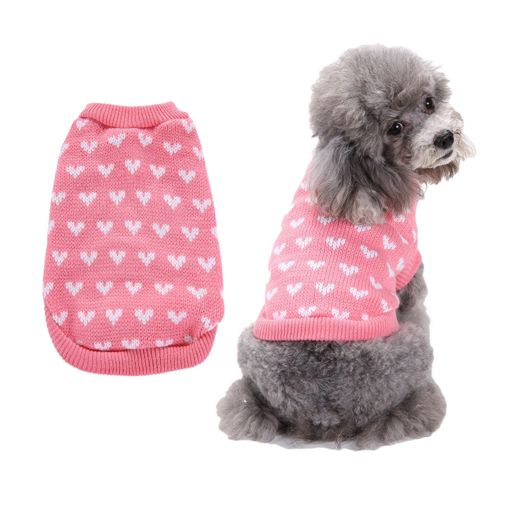 KFX-9812157 Warm Red Dog Sweater Skirt for Autumn and Winter, Acrylic Material, Multiple Sizes Available